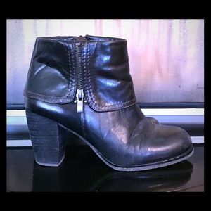 Naya Black Leather Bootie